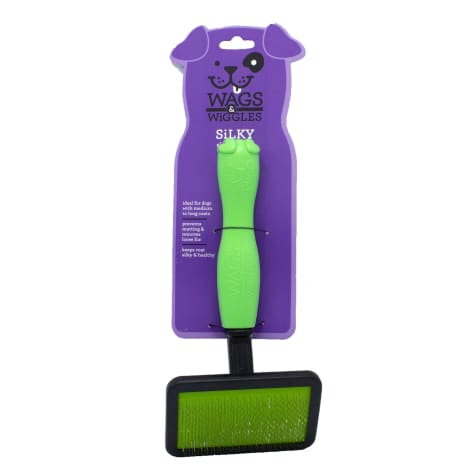 Wags & Wiggles Silky Slicker Brush for Medium to Long Coat Dogs