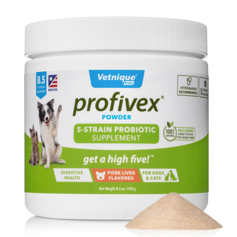 Vetnique Profivex FIVE Strains + FIVE Billion CFUs Probiotic Supplement for Dogs & Cats