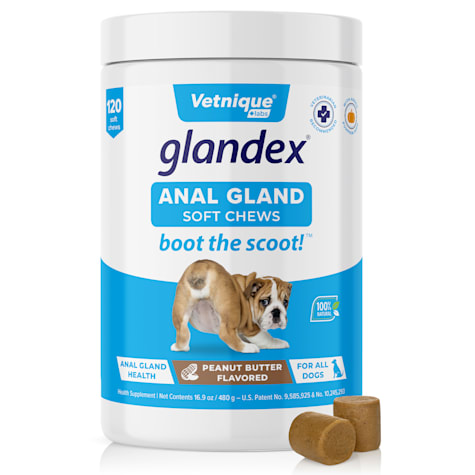 Vetnique Glandex Peanut Butter Flavoured Anal Gland Support Dog Soft Chews