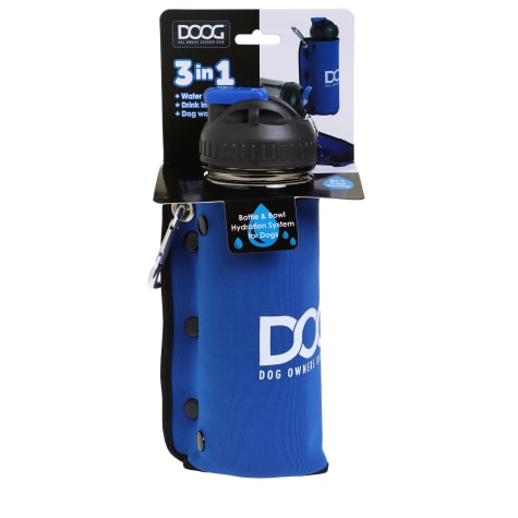 DOOG 3in1 Combo Blue Water Bottle & Dog Bowl