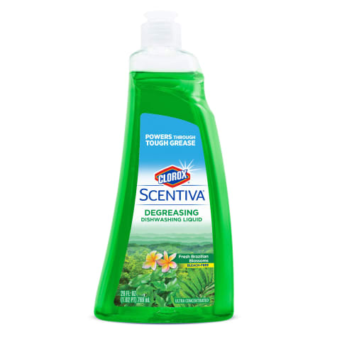 Clorox Scentiva Degreasing Dishwashing Liquid Soap in Fresh Brazilian Blossoms Scent