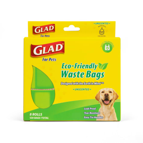 GLAD for Pets Eco-Friendly Unscented Waste Bags with Easy Tie Handles