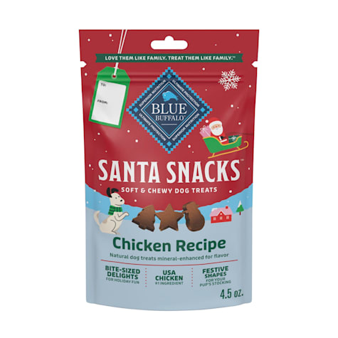 Blue Buffalo Chicken Santa Snacks Soft-Moist Dog Bits for Training