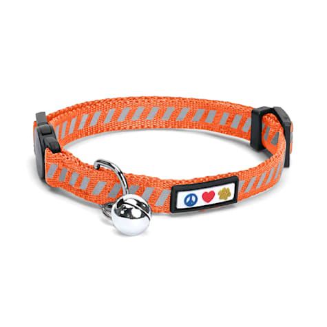 Pawtitas Traffic Reflective Safety Buckle Removable Bell Kitten or Cat Collar