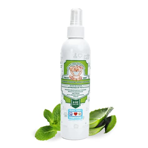 Pawtitas Peppermint Spearmint Fresh Breath Water additive with Certified Organic Ingredients Dog Dental Spray