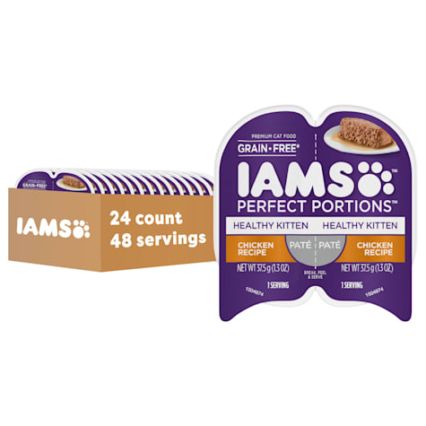 IAMS Perfect Portions Healthy Kitten Grain Free Chicken Recipe Wet Cat Food Pate