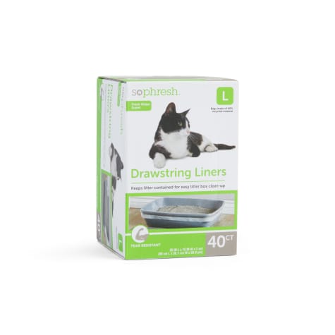 So Phresh Drawstring Cat Litter Box Liners with Fresh Water Scent