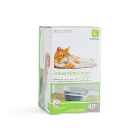 So Phresh Drawstring Liners for High-Back Cat Litter Boxes