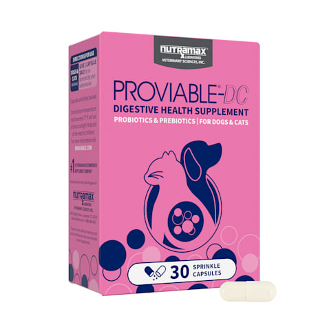 NUTRAMAX PROVIABLE Digestive Health Supplement Multi-Strain Probiotics and Prebiotics for Cats and Dogs