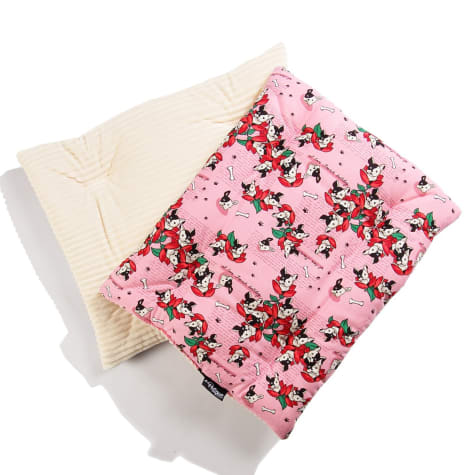 Petique Frenchies In Pink Mat Pet Bed