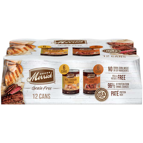 Merrick Real Grain Free Texas Beef & Chicken Dinner Wet Dog Food Variety Pack