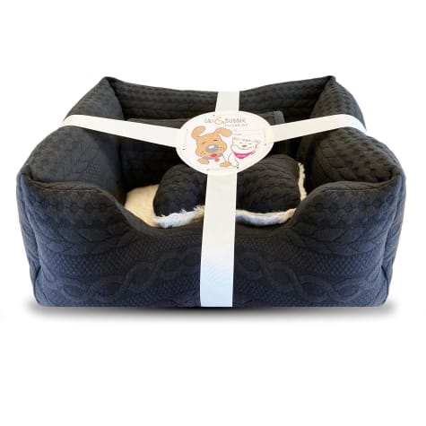 Viv & Bubbie Grey Gift Dog Bed Set