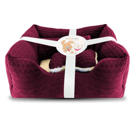 Viv & Bubbie Red Gift Dog Bed Set