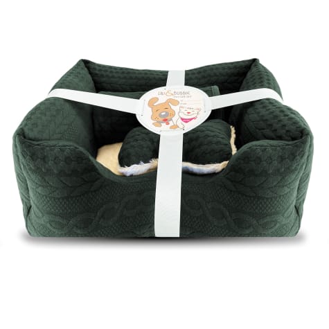 Viv & Bubbie Green Gift Dog Bed Set