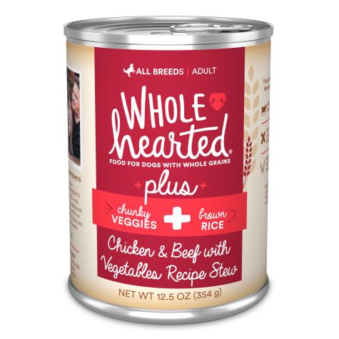 WholeHearted Plus Chicken & Beef, Vegetables & Brown Rice Recipe Stew with Whole Grains Wet Dog Food