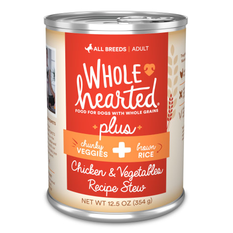 WholeHearted Plus Chicken, Vegetables & Brown Rice Recipe Stew with Whole Grains Wet Dog Food