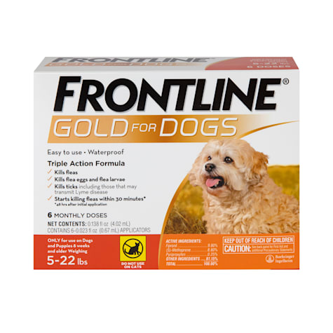 FRONTLINE Gold Flea & Tick Treatment for Small Dogs Up to 5 to 22 lbs.