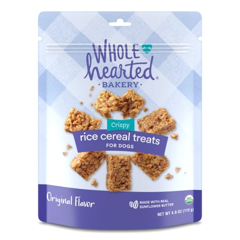 WholeHearted Sunflower Seed Butter-flavor Rice Cereal Treats for Dogs