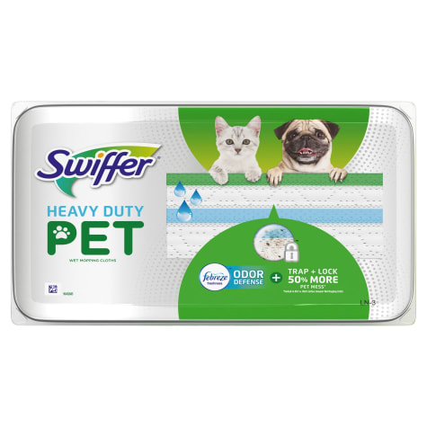 Swiffer Heavy Duty Pet, Wet Mopping Cloth Refills with Febreze Odor Defense