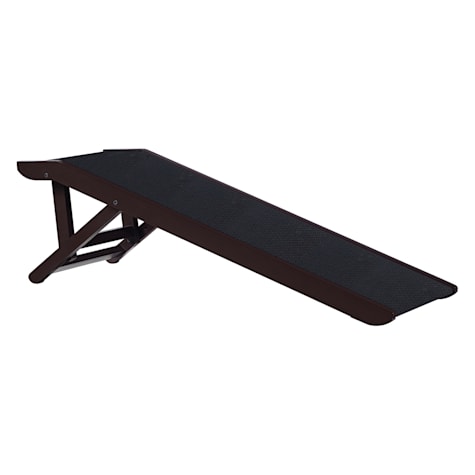 UniPaws Foldable Wooden Pet Ramp with Adjustable Height Espresso for Dogs