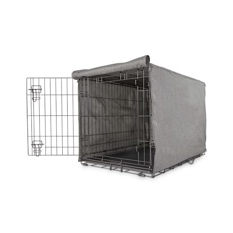EveryYay Happy Place Grey Blackout Dog Crate Cover