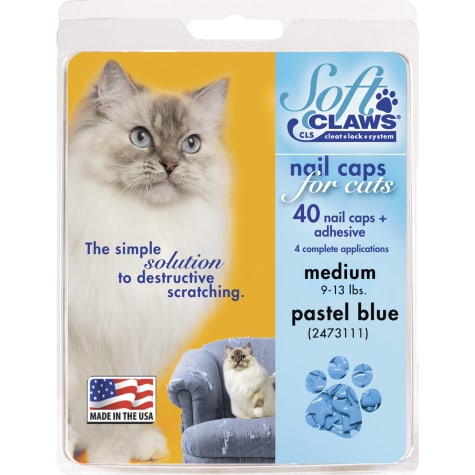 Soft Claws Blue Pastel Cat Nail Caps
