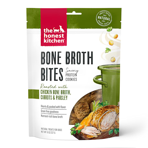 The Honest Kitchen Bone Broth Bites: Roasted with Chicken Bone Broth, Carrots & Parsley Dog Treats