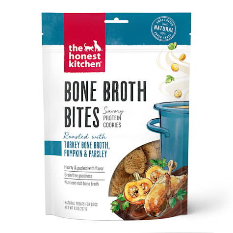 The Honest Kitchen Bone Broth Bites: Roasted with Turkey Bone Broth, Pumpkin & Parsley Dog Treats