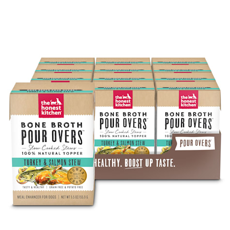 The Honest Kitchen Bone Broth Pour Overs: Turkey & Salmon Stew Wet Dog Food Topper