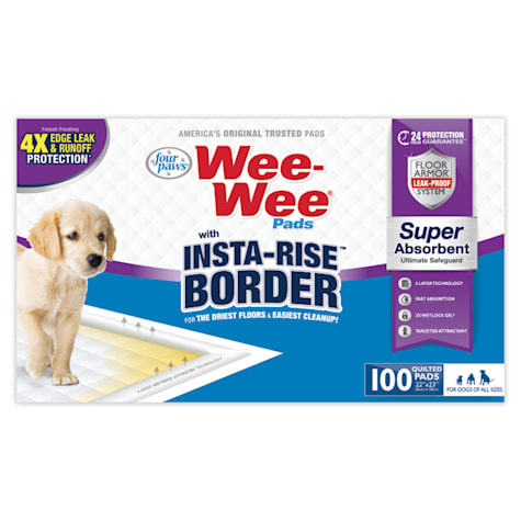 Four Paws Wee Wee Pads with Insta Rise Border for Dogs