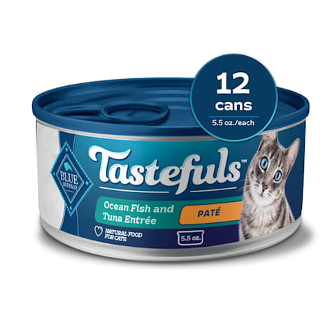 Blue Buffalo Tastefuls Made with Natural Ingredients, Ocean Fish and Tuna Entree Wet Cat Food Pate