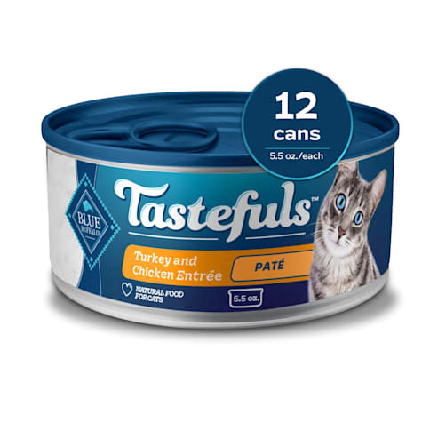 Blue Buffalo Tastefuls Made with Natural Ingredients, Turkey and Chicken Entree Wet Cat Food Pate