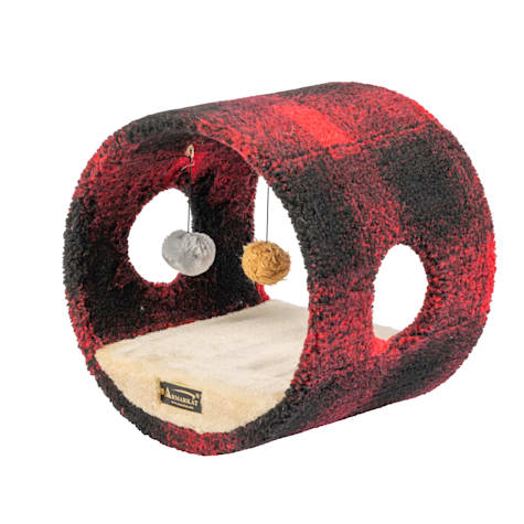 Armarkat Real Wood Model B1201 Scotch Plaid Cat Hideaway Tunnel