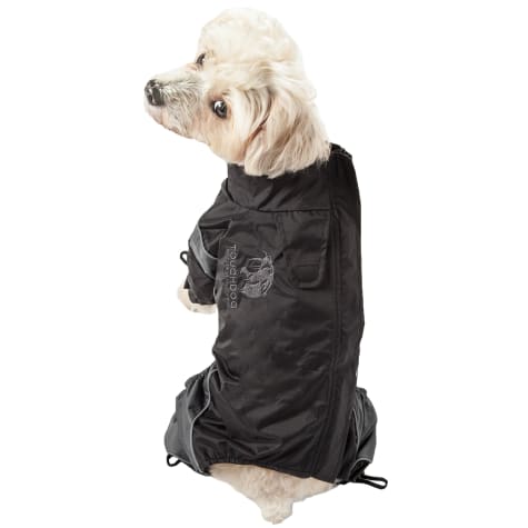 Touchdog Black Quantum-Ice Full-Bodied Adjustable and 3M Reflective Dog Jacket