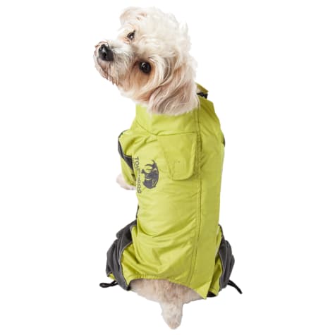 Touchdog Green Quantum-Ice Full-Bodied Adjustable and 3M Reflective Dog Jacket