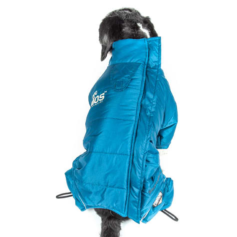Dog Helios Blue Thunder-Crackle Full-Body Waded-Plush Adjustable and 3M Reflective Dog Jacket