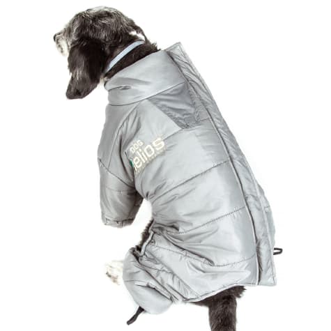 Dog Helios Grey Thunder-Crackle Full-Body Waded-Plush Adjustable and 3M Reflective Dog Jacket