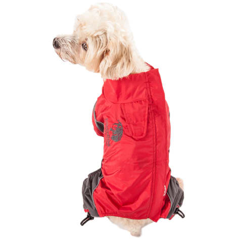 Touchdog Red Quantum-Ice Full-Bodied Adjustable and 3M Reflective Dog Jacket