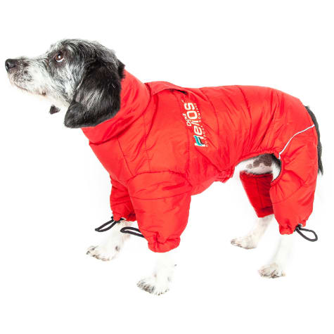 Dog Helios Red Thunder-Crackle Full-Body Waded-Plush Adjustable and 3M Reflective Dog Jacket