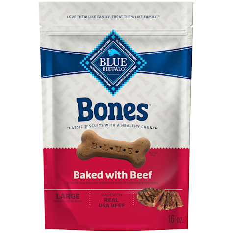 Blue Buffalo Bones Natural Beef Crunchy Large Dog Biscuit Treats
