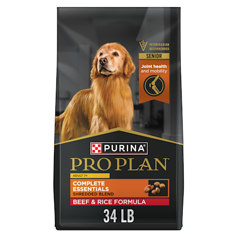 Purina Pro Plan Complete Essentials Shredded Blend Beef & Rice Formula Senior Dry Dog Food