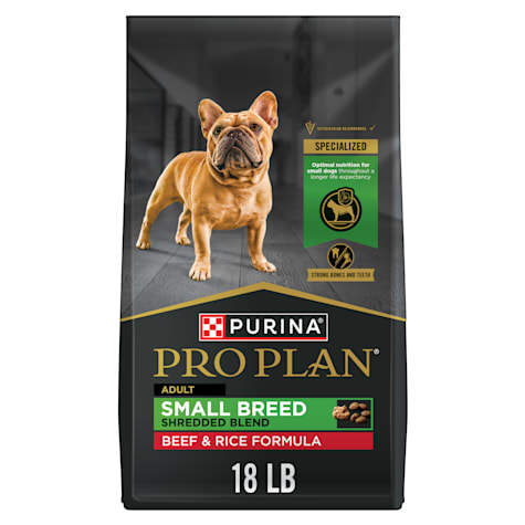 Purina Pro Plan Shredded Blend Beef and Rice Formula with Guaranteed Live Probiotics Small Breed Dry Dog Food