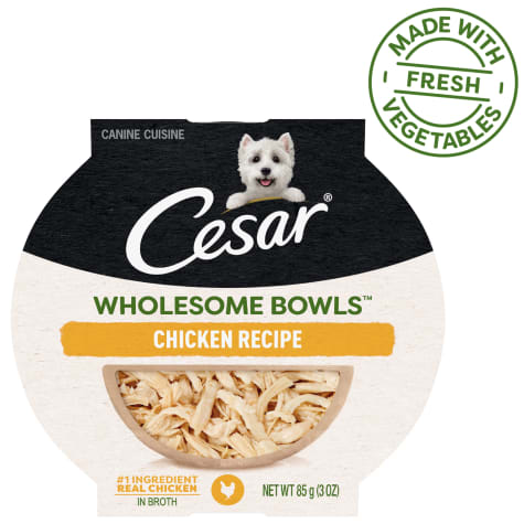 Cesar Wholesome Bowls Chicken Recipe Adult Soft Wet Dog Food Toppers