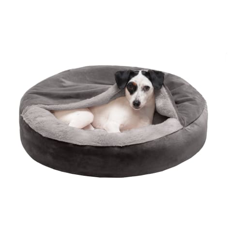 FurHaven Velvet & Wave Fur Hooded Donut for Dogs