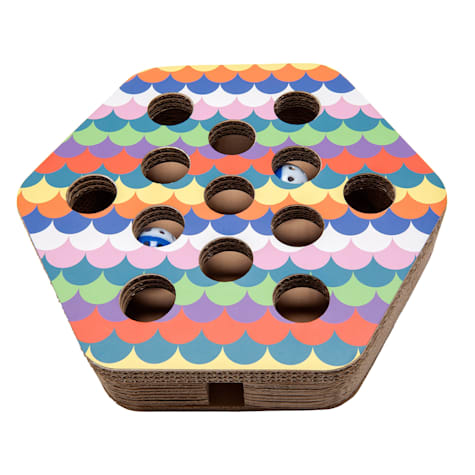 FurHaven Hexagon Busy Box Cat Scratcher