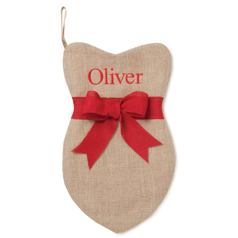 Custom Personalization Solutions Personalized Burlap Cat Stocking