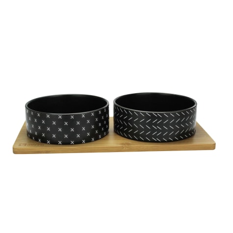 Be One Breed Black Bamboo Bowls for Dogs
