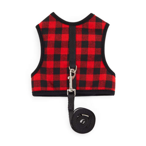 YOULY Buffalo-Check Cat Harness and Leash Set
