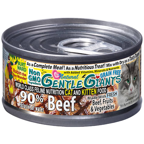 Gentle Giants Natural Non GMO Beef Cat and Kitten Can Food
