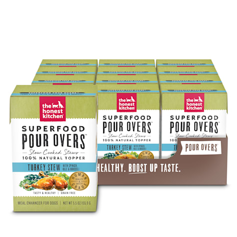 The Honest Kitchen Superfood Pour Overs: Turkey Stew with Spinach, Kale & Broccoli Wet Dog Food Topper